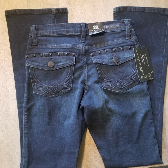 Rock & Republic Denim - Rock & Republic Studded, Wings on Pocket 31" Inseam